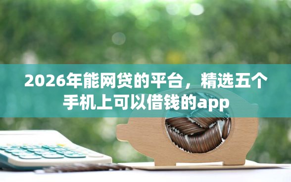 2026年能网贷的平台，精选五个手机上可以借钱的app