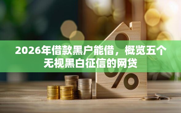 2026年借款黑户能借，概览五个无视黑白征信的网贷