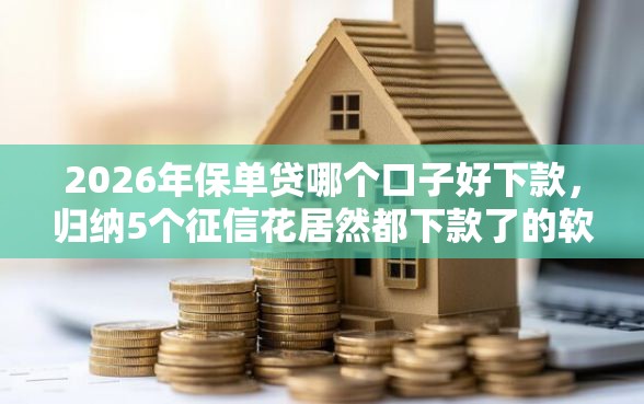 2026年保单贷哪个口子好下款，归纳5个征信花居然都下款了的软件