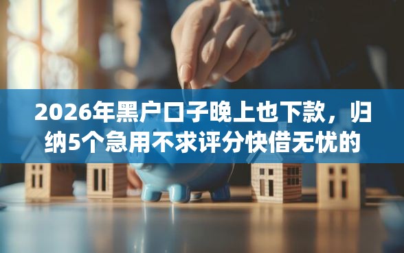 2026年黑户口子晚上也下款，归纳5个急用不求评分快借无忧的app