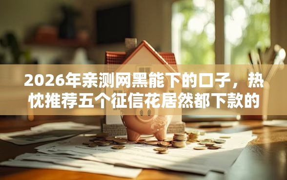 2026年亲测网黑能下的口子，热忱推荐五个征信花居然都下款的软件