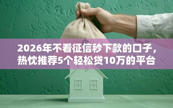 2026年不看征信秒下款的口子，热忱推荐5个轻松贷10万的平台