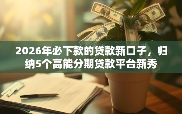 2026年必下款的贷款新口子，归纳5个高能分期贷款平台新秀