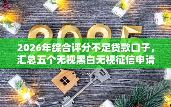2026年综合评分不足贷款口子，汇总五个无视黑白无视征信申请就下款的软件