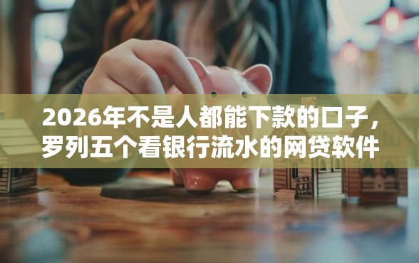 2026年不是人都能下款的口子，罗列五个看银行流水的网贷软件