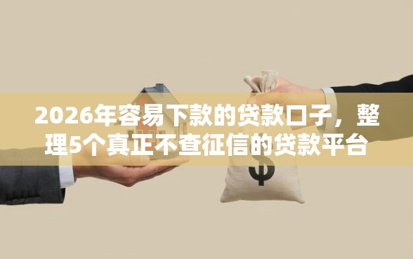 2026年容易下款的贷款口子，整理5个真正不查征信的贷款平台