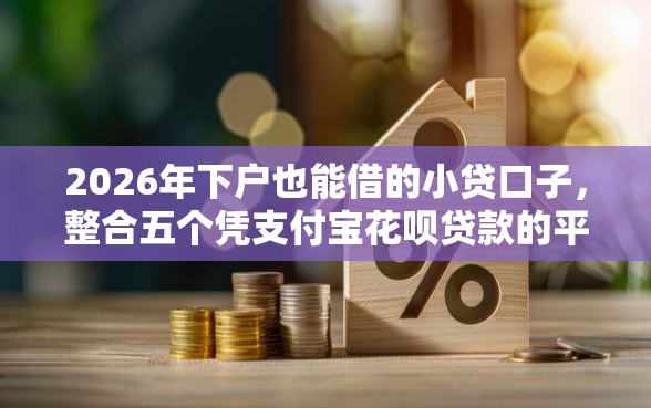 2026年下户也能借的小贷口子，整合五个凭支付宝花呗贷款的平台