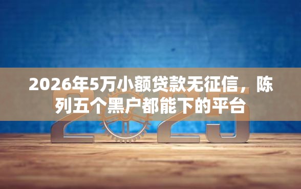 2026年5万小额贷款无征信，陈列五个黑户都能下的平台