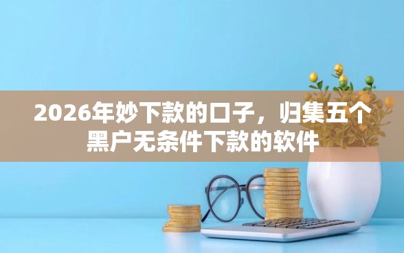 2026年妙下款的口子，归集五个黑户无条件下款的软件