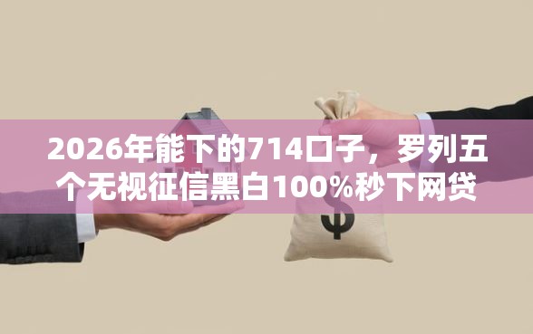 2026年能下的714口子，罗列五个无视征信黑白100%秒下网贷口子