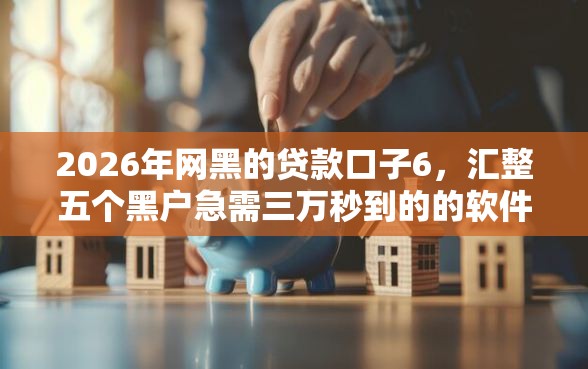 2026年网黑的贷款口子6，汇整五个黑户急需三万秒到的的软件
