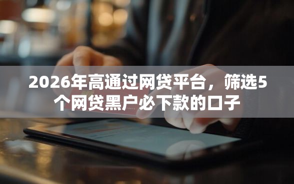 2026年高通过网贷平台，筛选5个网贷黑户必下款的口子