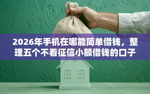 2026年手机在哪能简单借钱，整理五个不看征信小额借钱的口子