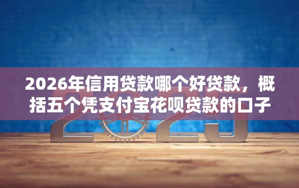 2026年信用贷款哪个好贷款，概括五个凭支付宝花呗贷款的口子