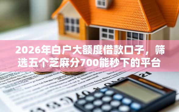 2026年白户大额度借款口子，筛选五个芝麻分700能秒下的平台