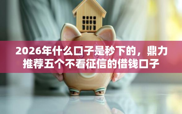 2026年什么口子是秒下的，鼎力推荐五个不看征信的借钱口子