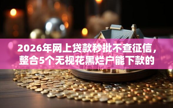 2026年网上贷款秒批不查征信，整合5个无视花黑烂户能下款的网贷