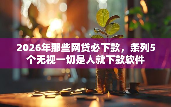 2026年那些网贷必下款，条列5个无视一切是人就下款软件