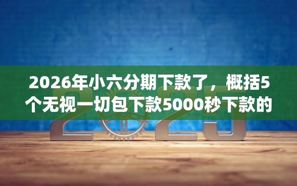2026年小六分期下款了，概括5个无视一切包下款5000秒下款的app