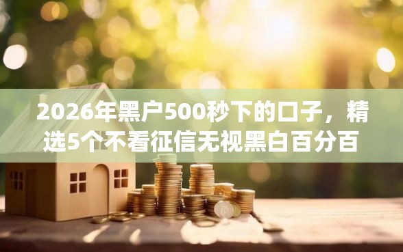 2026年黑户500秒下的口子，精选5个不看征信无视黑白百分百下款app