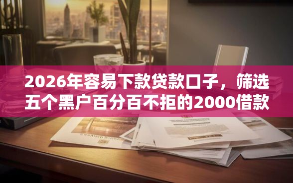 2026年容易下款贷款口子，筛选五个黑户百分百不拒的2000借款口子