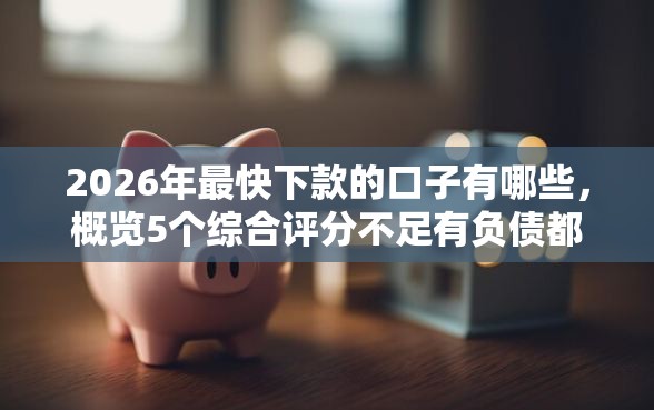 2026年最快下款的口子有哪些，概览5个综合评分不足有负债都能下款平台