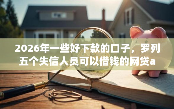2026年一些好下款的口子，罗列五个失信人员可以借钱的网贷app