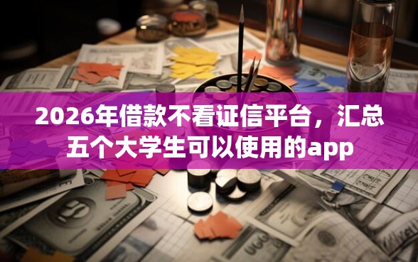 2026年借款不看证信平台，汇总五个大学生可以使用的app