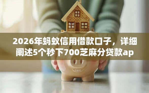 2026年蚂蚁信用借款口子，详细阐述5个秒下700芝麻分贷款app