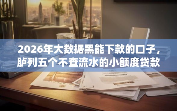2026年大数据黑能下款的口子，胪列五个不查流水的小额度贷款app