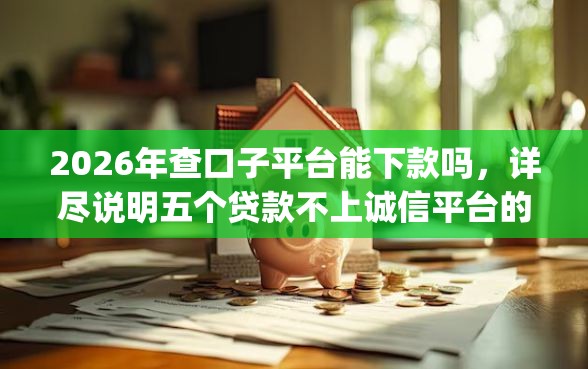 2026年查口子平台能下款吗，详尽说明五个贷款不上诚信平台的app