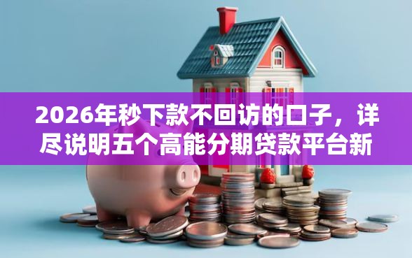 2026年秒下款不回访的口子，详尽说明五个高能分期贷款平台新秀