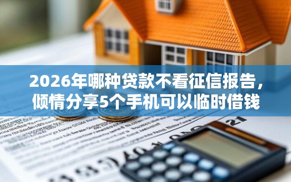 2026年哪种贷款不看征信报告，倾情分享5个手机可以临时借钱的口子