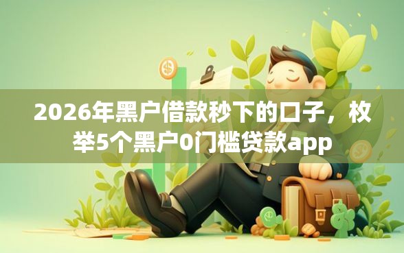 2026年黑户借款秒下的口子，枚举5个黑户0门槛贷款app