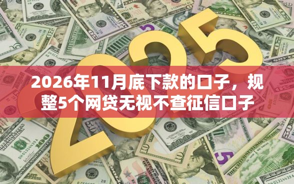 2026年11月底下款的口子，规整5个网贷无视不查征信口子