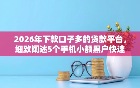 2026年下款口子多的贷款平台，细致阐述5个手机小额黑户快速贷款软件