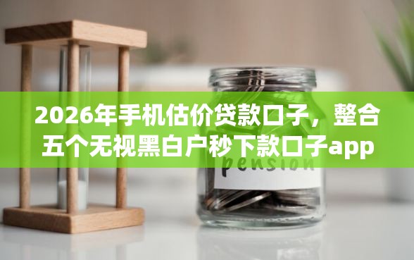 2026年手机估价贷款口子，整合五个无视黑白户秒下款口子app