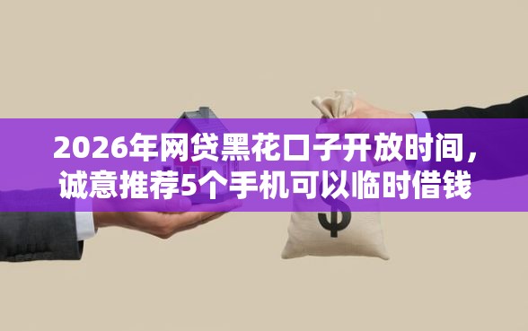 2026年网贷黑花口子开放时间，诚意推荐5个手机可以临时借钱的软件