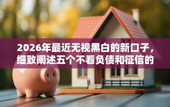2026年最近无视黑白的新口子，细致阐述五个不看负债和征信的软件