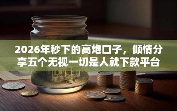 2026年秒下的高炮口子，倾情分享五个无视一切是人就下款平台