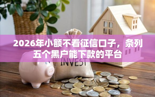 2026年小额不看征信口子，条列五个黑户能下款的平台