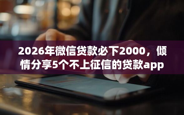 2026年微信贷款必下2000，倾情分享5个不上征信的贷款app
