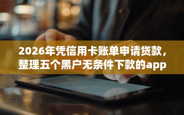 2026年凭信用卡账单申请贷款，整理五个黑户无条件下款的app