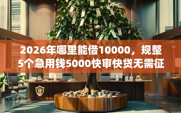 2026年哪里能借10000，规整5个急用钱5000快审快贷无需征信app