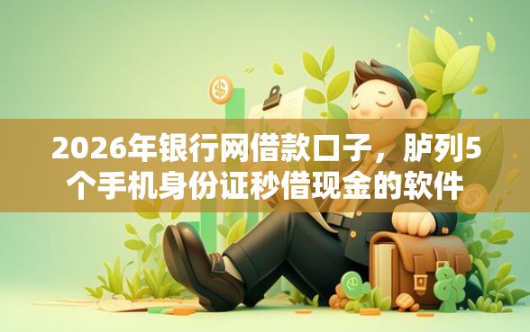 2026年银行网借款口子，胪列5个手机身份证秒借现金的软件