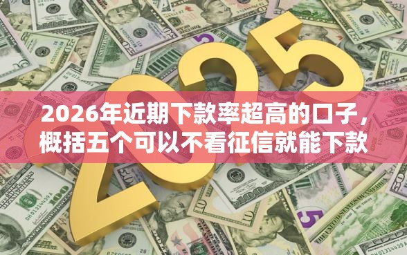 2026年近期下款率超高的口子，概括五个可以不看征信就能下款的平台