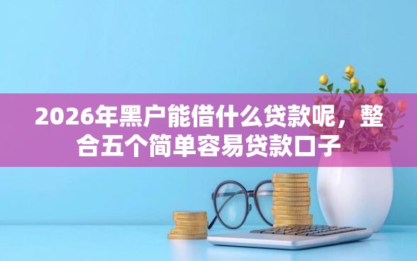 2026年黑户能借什么贷款呢，整合五个简单容易贷款口子
