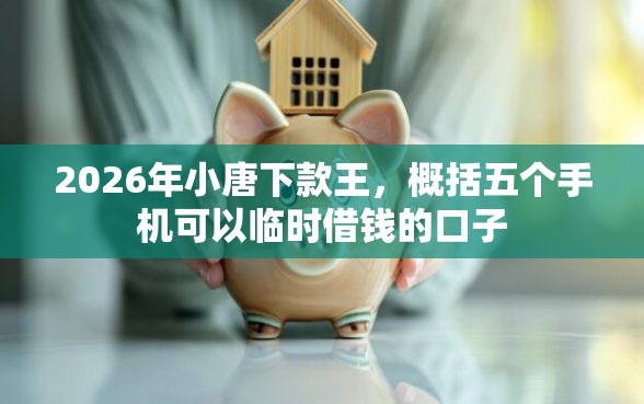 2026年小唐下款王，概括五个手机可以临时借钱的口子