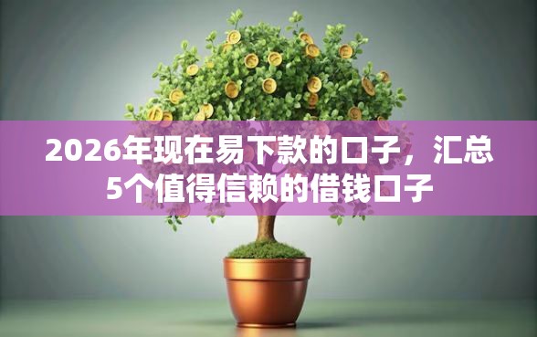 2026年现在易下款的口子，汇总5个值得信赖的借钱口子