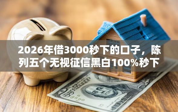 2026年借3000秒下的口子，陈列五个无视征信黑白100%秒下软件